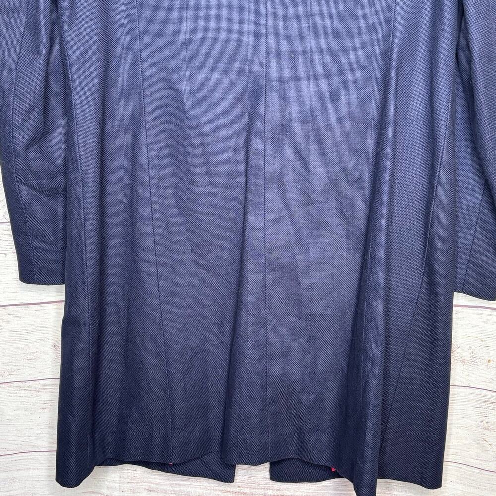 Boden Linen Cotton Navy Blue Classic Luxury Minimalist Winter Fall Coat Size 12 - Picture 9 of 9